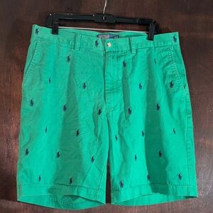 Vintage Polo by Ralph Lauren Green Embroidered Men's Shorts 36